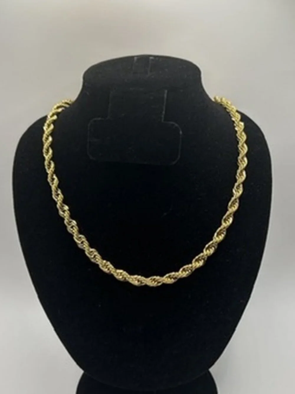 6mm Gold Rope Chain 20 Inch Real Gold Stainless Steel Plated Mens Durable